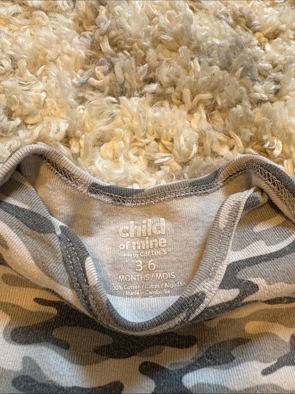 Carter's Gray and Green Camo Short-Sleeve One-Piece with Pants